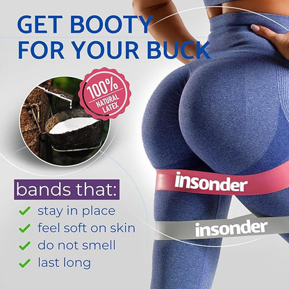 Insonder Resistance Band Set - 5 Exercise Bands for Workout & Fitness