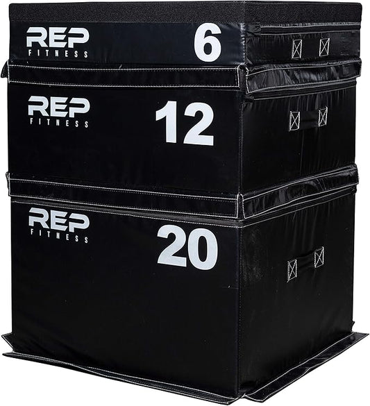 REP Fitness Stackable Soft Foam Plyo Box Set, Adjustable Plyometric Jump Box for Home Gym Workouts, Plyometric Jumping Platform for Exercise, Step Training, HIIT & CrossFit