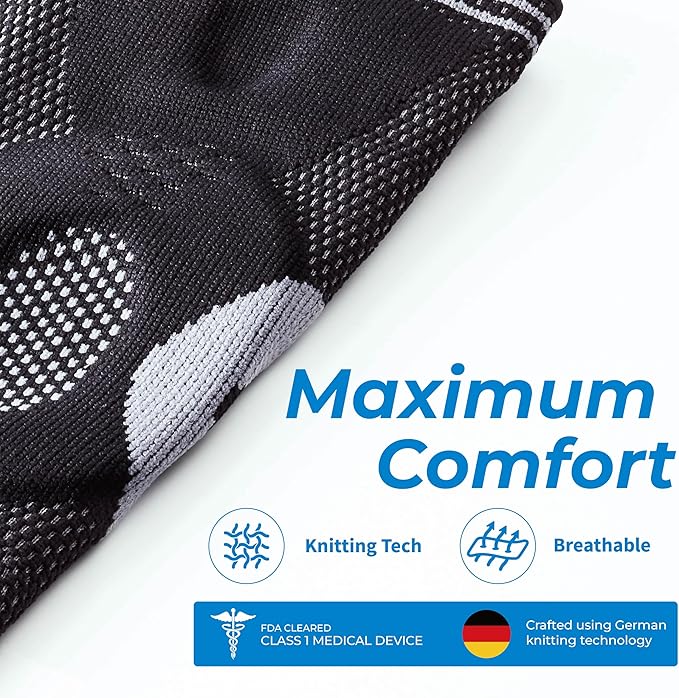 LP SUPPORT Lumbar Back Brace for Lower Back Support - 4 Semi-Rigid Stays with Bilateral Straps, Breathable Knit - For Weightlifting, Heavy Lifting - Men & Women (Medium)