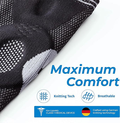 LP SUPPORT Lumbar Back Brace for Lower Back Support - 4 Semi-Rigid Stays with Bilateral Straps, Breathable Knit - For Weightlifting, Heavy Lifting - Men & Women (Medium)