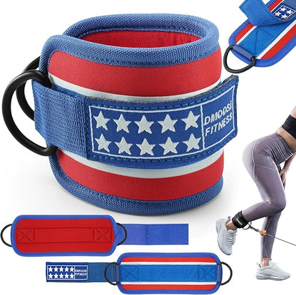 DMoose Fitness Ankle Strap for Cable Machine - One Size Fit with Premium Padding Cuffs, Ankle Bands for Working Out, Booty Workouts, Leg Extension, Hip Abductors, Kickbacks & Lower Body Exercises