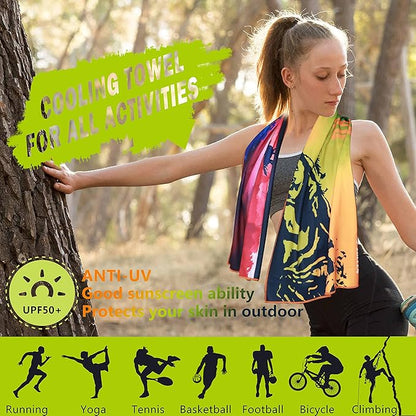 Zollen 4/6 Pack Cooling Towel(40"x12"), Ice Towel, Workout Towel, Soft Breathable Chilly Towel, Microfiber Towel for Yoga, Sport, Running, Gym, Camping, Fitness,Hike & More Activities