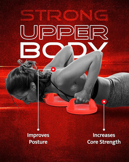 WOD Nation Rotating Push Up Bars – Wide Grip Pushup Handles with Non-Slip Pads for Floor, Reduce Wrist & Elbow Strain – Strength Training Equipment for Men & Women