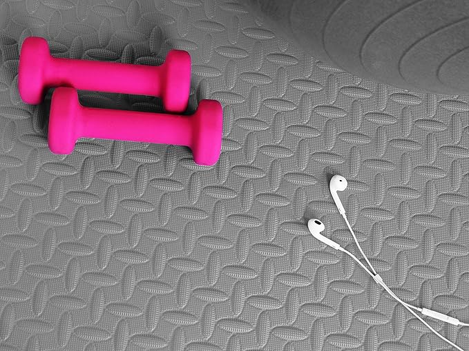 BalanceFrom Puzzle Exercise Mat 3/4" Thick, EVA Interlocking Foam Floor Tiles for Home Gym, Mat for Home Workout Equipment, Floor Padding for Kids, Multiple Sizes and Colors