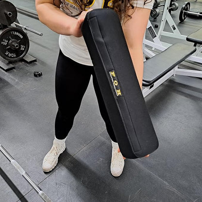 Force of Habit Barbell Pad, 16 Inch Olympic Bar Cushion, Thick Foam Core, Removable Washable Cover for Hip Thrust, Squat Protection, Shoulder and Trap Comfort