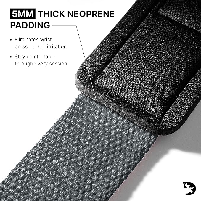 DMoose Fitness Lifting Straps 24" (Pair) - 5mm Padded Durable Wrist Straps for Weightlifting & Powerlifting - Cotton Lifting Strap with Silicone Grip for Men & Women - Deadlift Strap for Gym Workout