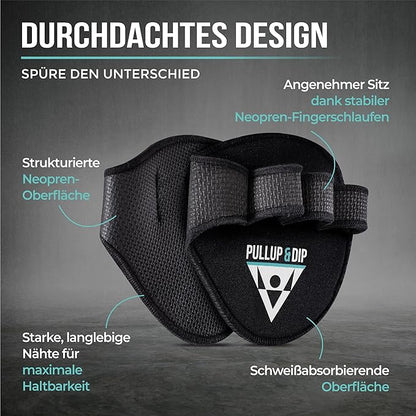 PULLUP & DIP Neoprene Grip Pads Lifting Grips, The Alternative to Gym Workout Gloves, Lifting Pads for Weightlifting, Calisthenics & Powerlifting, No More Sweaty Gym Gloves