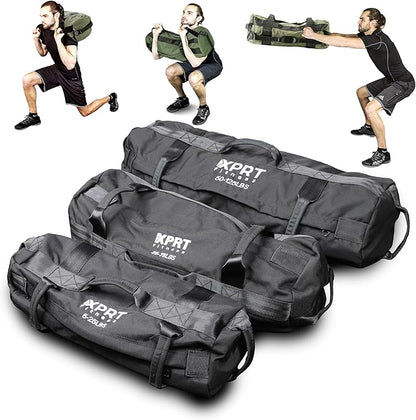 XPRT Fitness Workout Sandbag for Heavy Duty Workout Cross Training 7 Multi-positional Handles - Color Army Green/Black/Camo
