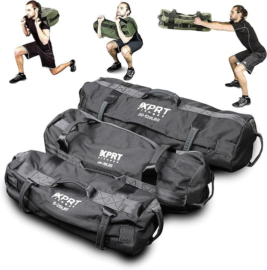XPRT Fitness Workout Sandbag for Heavy Duty Workout Cross Training 7 Multi-positional Handles - Color Army Green/Black/Camo