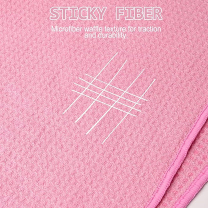 Eunzel 2 Pack Hot Yoga Towel, Non-Slip Yoga Mat Towel with Grip Dots Stickyfiber Sweat Absorbent Towel for Hot Yoga, Pilates and Workout 72" x 24", Pink