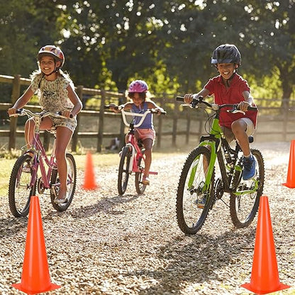 [5 Pack] 18 inch Traffic Cones, Safety Road Parking Cones,Agility Field Marker Cones for Soccer Basketball Football Drills Training, Outdoor Sport Activity & Festive Events