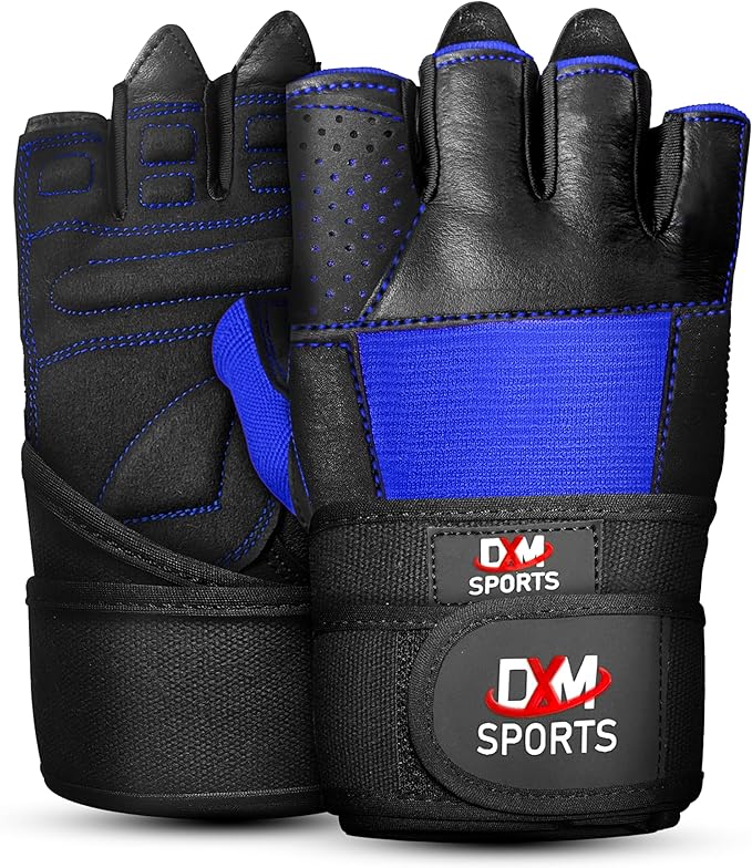 DXM SPORTS Weight Lifting Gym Workout Gloves with Wrist Wrap Support for Men & Women, Full Palm Protection Exercise Gloves for Weightlifting, Training, Fitness, Hanging, Pull ups