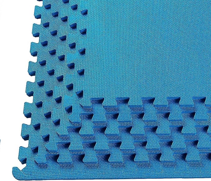 BalanceFrom Puzzle Exercise Mat 1/2" Thick, EVA Interlocking Foam Floor Tiles for Home Gym, Mat for Home Workout Equipment, Floor Padding for Kids, Multiple Sizes and Colors