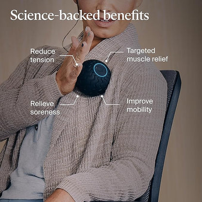 Therabody WaveSolo - Handheld Bluetooth Enabled Massage Device, Ultra Portable Vibration Therapy Ball w/QuietRoll Technology & 3 Customizable Vibration Frequencies