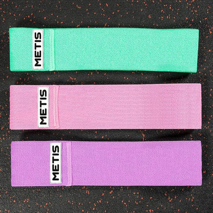 METIS Fabric Resistance Bands Set - Set of 3 Booty Bands | Essential Fitness Accessories | Light/Medium/Heavy Fitness Bands | Perfect for Home Fitness, Yoga, Pilates