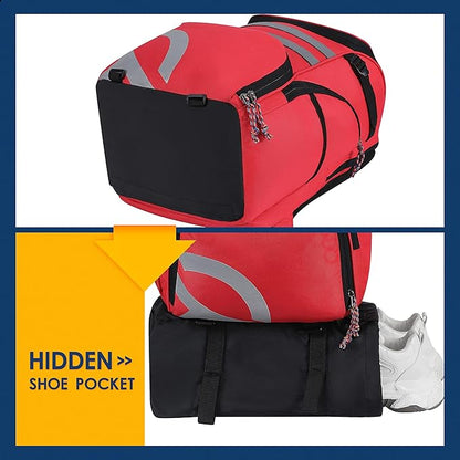 TRAILKICKER Basketball Bag Backpack with Ball Holder Multi-Sport Backpack for Soccer Volleyball Football Baseball Helmet