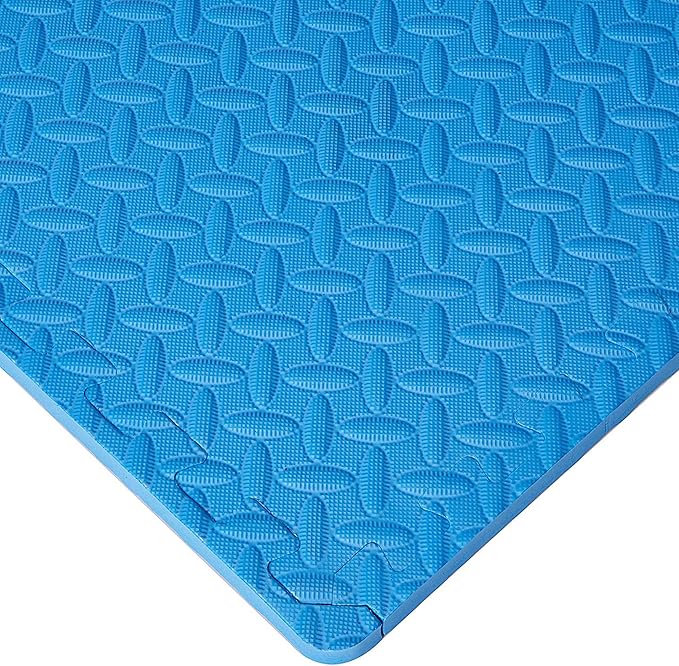 BalanceFrom Puzzle Exercise Mat 3/4" Thick, EVA Interlocking Foam Floor Tiles for Home Gym, Mat for Home Workout Equipment, Floor Padding for Kids, Multiple Sizes and Colors