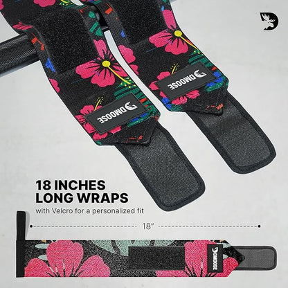 DMoose Fitness Wrist Wraps for Weightlifting 18" - Heavy Duty Gym Wrap with Hand Thumb Loop for Support & Pain Relief, USPA Approved Powerlifting, Weight Lifting Wrist Straps for Men & Women Work Out