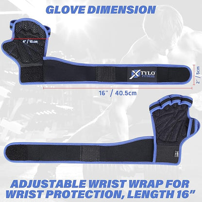 Xtylo Int Workout Gloves for Men & Women Weight Lifting Gloves with Wrist Support, Full Palm Protection, Non-Slip Grip–Gym,Training, Rowing, Cycling, Fitness Sizes S,M,L,XL