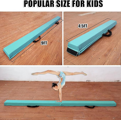 MARFULA 6 FT / 8 FT / 9 FT / 10 FT Folding Gymnastic Balance Beam for Kids with Carry Bag for Home and Club Use