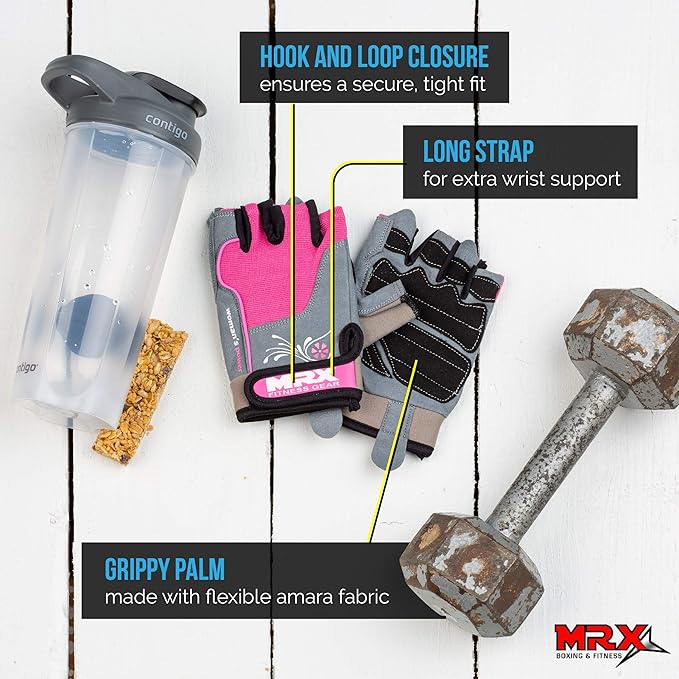 MRX BOXING & FITNESS Weight Lifting/Exercise Grip Gloves for Women, Great for Workouts, Weight Training and More, Pro Series