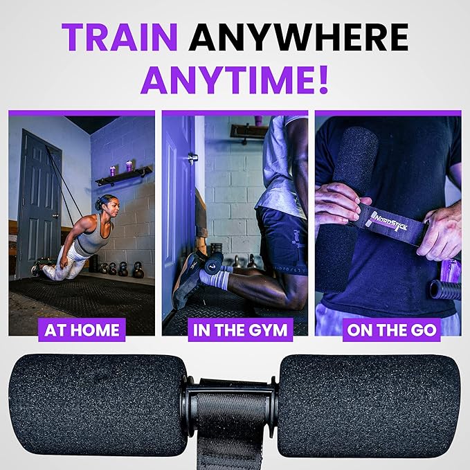 NordStick Nordic Hamstring Curl Strap - Original Nord Stick Exercise Set for Home and Travel - 5 Second Set Up