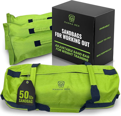 Sandbags for Working Out - 50 to 90 lbs - Adjustable Heavy Duty Equipment for Weight Training - 1 Outer, 3 Inner Sandbags - Portable Tough Workout - Non Slam