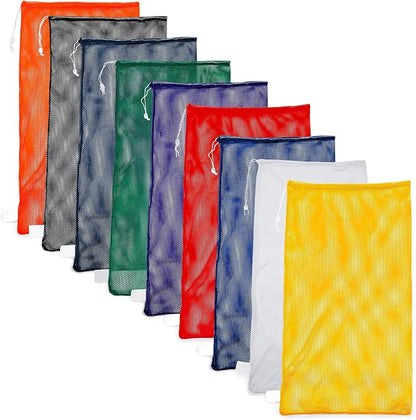 Champion Sports Mesh Equipment Bag – Heavy-Duty Nylon Drawstring Bag with Lock & ID Tag, Breathable Storage Sack for Balls, Swim Gear, Laundry & Toys, Multiple Sizes & Colors