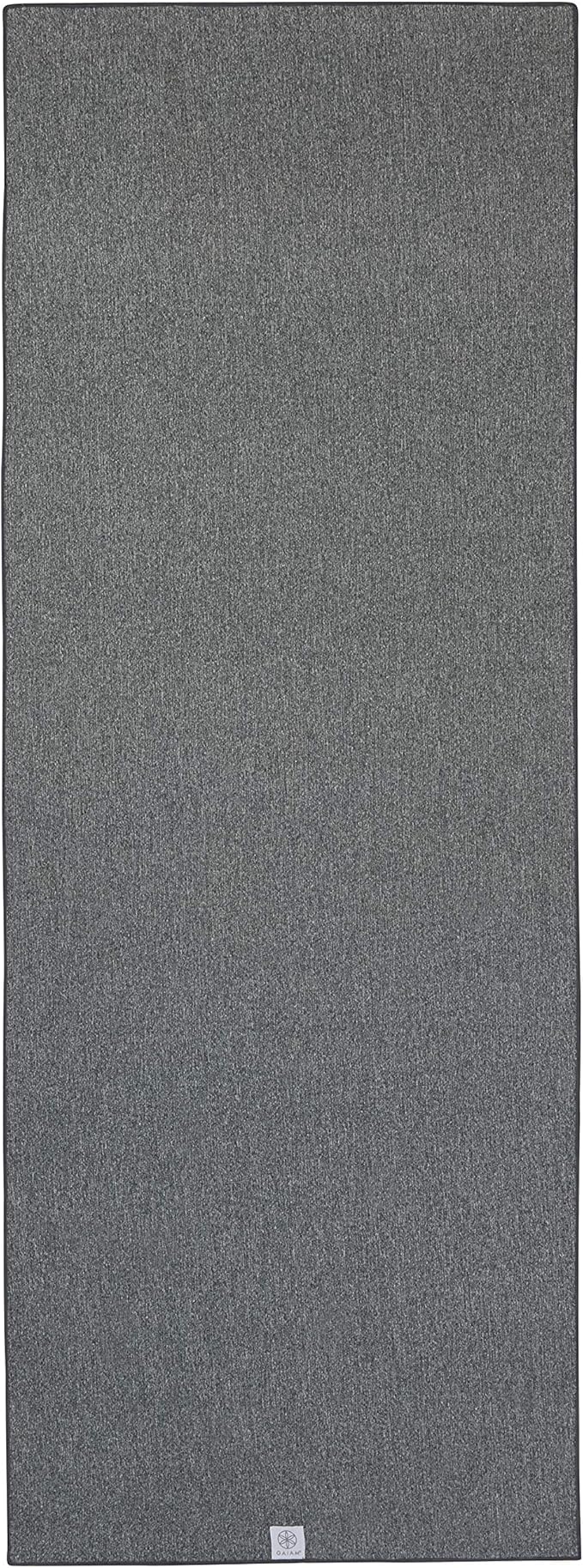 Gaiam Yoga Towel - Mat Sized Active Dry Non Slip Moisture Wicking Sweat Absorbent Microfiber Hot Yoga Towel for Women & Men | Stay-Put Corner Pockets (70" Long x 26" Wide)