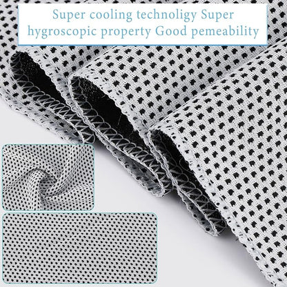 Honoson 10 Pack Cooling Towels Bulk - 47"x12" Soft Breathable Ice Towels for Neck & Face, Portable Chilly Rags Microfiber Sweat Rags for Yoga, Sports, Gym, Workout & Fitness(Light Gray)