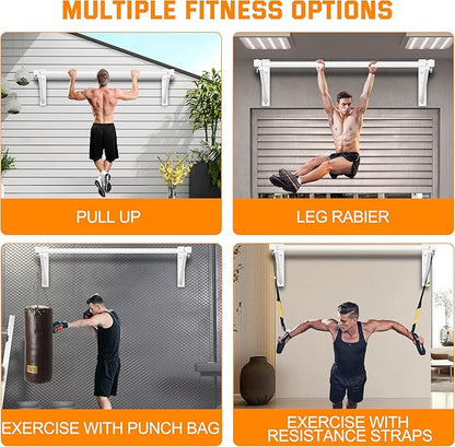 Pull Up Bar Wall Mounted, Heavy Duty 650 lbs Capacity Chin Up Bar, 48" Multi-Grip Strength Training Pull-up Bars, for Home Gym Garage/Backyard Total Body Workout, Ease Of Use Mounting