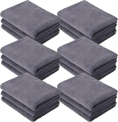 Handepo 12 Pcs Microfiber Workout Gym Towels, 360 GSM 12x30 Inch Fast Drying Yoga Towels for Sweat, Soft Gym Towel for Men Women Travel Sports(Gray)