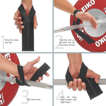 WARM BODY COLD MIND V1 Lifting Wrist Straps for Olympic Weightlifting - Rated at 660 lb - Hand Wraps for Powerlifting, Weight Lifting, Bodybuilding Functional/Cross Training, Deadlift Gym Bar, Cotton