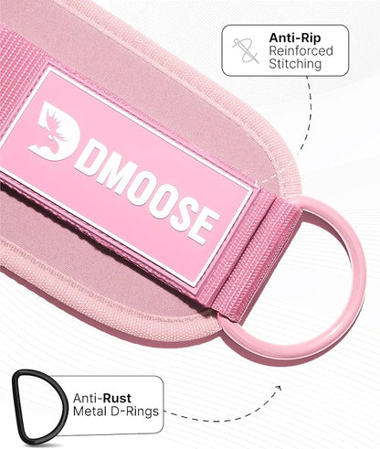 DMoose Fitness Ankle Strap for Cable Machine - One Size Fit with Premium Padding Cuffs, Ankle Bands for Working Out, Booty Workouts, Leg Extension, Hip Abductors, Kickbacks & Lower Body Exercises