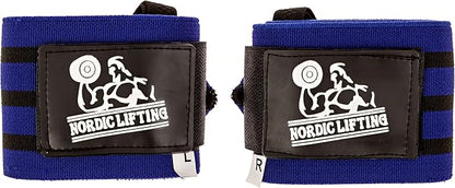 Nordic Lifting Wrist Wraps Super Heavy Duty (1 Pair/2 Wraps) 24" Support for Weight Lifting | Powerlifting | Gym | Cross Training- Weightlifting Thumb Loop - Men & Women