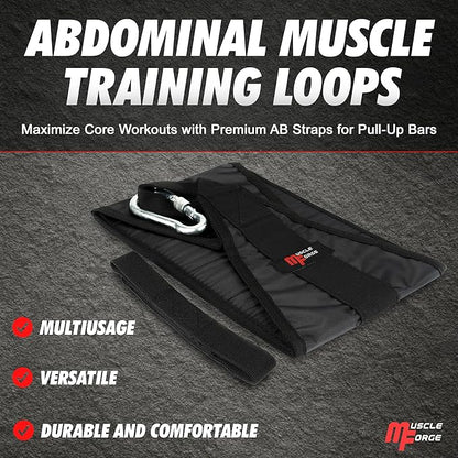 Hanging Ab Straps for Pull Up Bar - Professional Ab Straps & Hanging Abdominal Slings - Training Equipment with Bar Attachment (Pair)