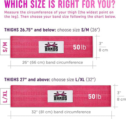 The X Bands Exercise Resistance Bands - Non-Slip Extra Thick Fabric Hip Loop Booty Bands - 20, 30, 40, 50 lb - Fitness Workout for Legs, Butt Training, Stretching, Yoga