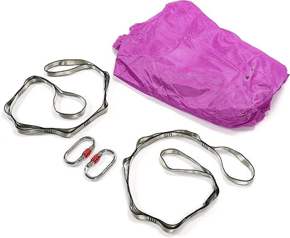 HECASA Aerial Silks Yoga Swing Set, Aerial Yoga Hammock w/Daisy Chain for Home, Inversion Exercises, Strength Training and Starter Kit