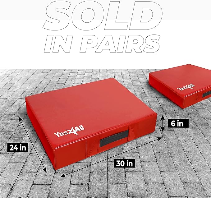 Yes4All Silencer Drop Pads/Weightlifting Drop Pads with PVC Cover & Easy Carry Handles – Sold in PairsVariation Theme