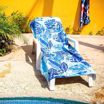 Elite Trend Quick Dry Towel Extra Large 78x35 Inch - Microfiber Beach Towel - Perfect for Beach, Travel, Swimming, Pool, Yoga, Hiking, Camping - Lightweight, Fast Drying, Compact for Adults (Palms)