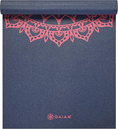 Gaiam Print Yoga Mat, Non Slip Exercise & Fitness Mat for All Types of Yoga, Pilates & Floor Exercises