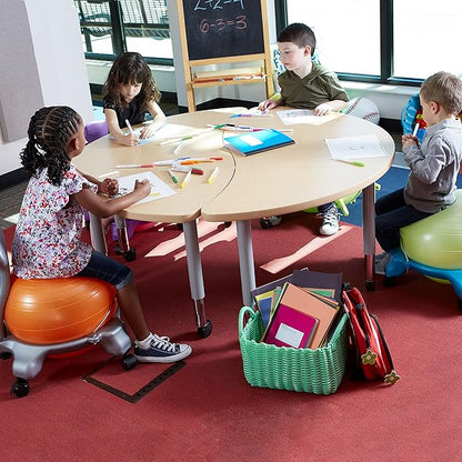 Gaiam Kids Balance Ball Chair - Classic Children's Stability Ball Chair, Alternative School Classroom Flexible Desk Seating for Active Students, Orange/Blue