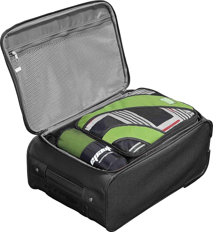 EPAuto 2-Pack Microfiber Quick Dry Towel Set - Lightweight, Super Absorbent & Compact Travel Towels (60"x30" & 24"x15") for Gym, Camping, Beach, Yoga & Backpacking, Green