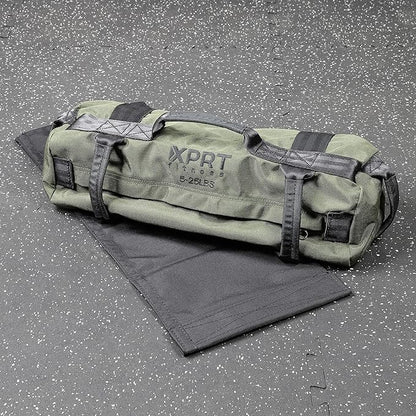 XPRT Fitness Workout Sandbag for Heavy Duty Workout Cross Training 7 Multi-positional Handles - Color Army Green/Black/Camo