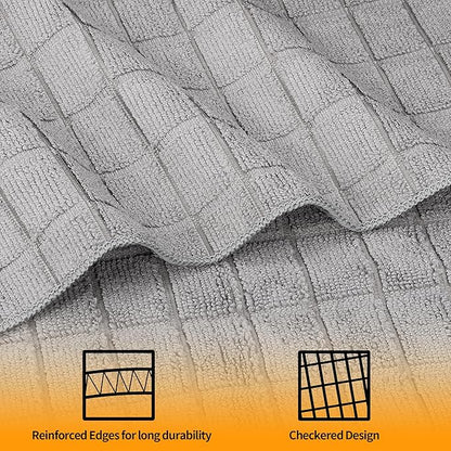HOMERHYME Hand Towels for Bathroom, 24 Pack 25''*15'' Microfiber Grey Bath Hand Towels, Quick Dry Lint Free Soft Absorbent Bulk Washcloths Decorative Fingertip Towels for Hotel Travel Kitchen