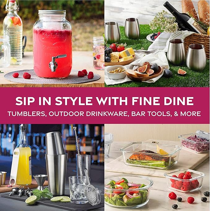 FineDine Water Bottle - Stainless Steel Insulated Water Bottle with Straw Lid, Flip Lid & Wide-Mouth Cap - Keeps Hot and Cold - 40 Oz / 1.18L - Dreamy Black-White