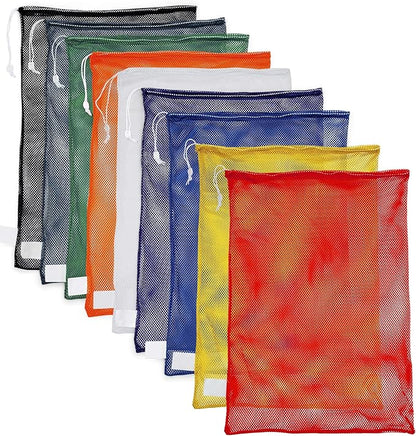 Champion Sports Mesh Equipment Bag – Heavy-Duty Nylon Drawstring Bag with Lock & ID Tag, Breathable Storage Sack for Balls, Swim Gear, Laundry & Toys, Multiple Sizes & Colors