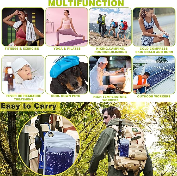 Zollen 4/6 Pack Cooling Towel(40"x12"), Ice Towel, Workout Towel, Soft Breathable Chilly Towel, Microfiber Towel for Yoga, Sport, Running, Gym, Camping, Fitness,Hike & More Activities