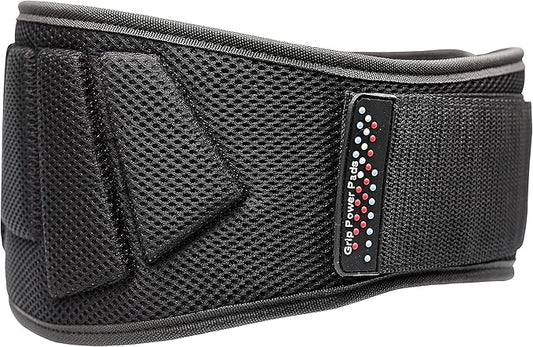Grip Power Pads Weightlifting Gym Belt Powerlifting for Men & Women 6 Inch Back Support Best for Olympic Gym Lifting (Black, 29"-34" Around Navel Small)