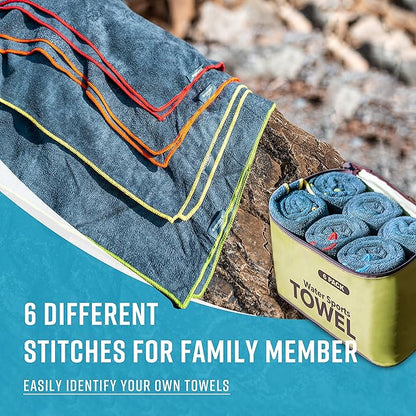 4Monster 4-Pack Quick Dry Microfiber Travel Towels – Super Absorbent, Ultra-Soft Camping Towel Set with Waterresistant Bag, Lightweight & Compact for RV, Gym, Beach, Pool, Swimming, and Family Trips